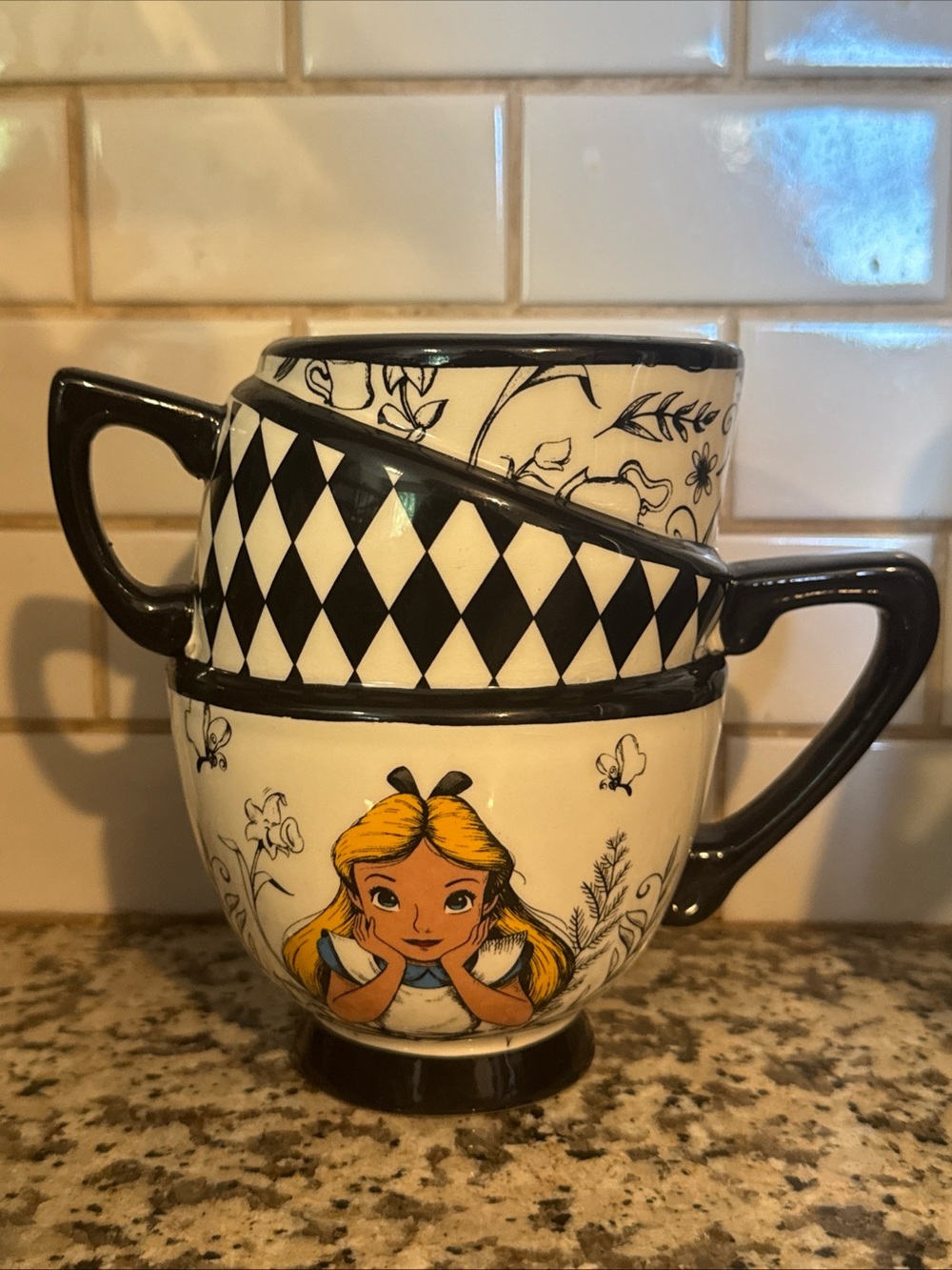 Alice in wonderland 3 stacked mug